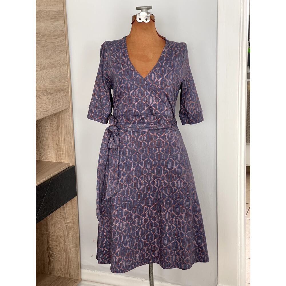 Toad&Co Sz S Cue Wrap Dress Gray Stretch Wicking A-Line Active Travel Vacation - Picture 2 of 16